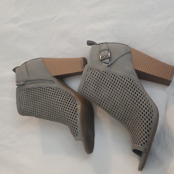 Gray Ankle Booties Open Toe - Picture 2 of 11